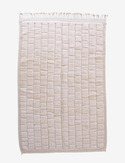Moroccan Textured Beni Mrirt Wool Rug 10.9 x 6.9 ft / 333 x 211 cm - Surcoma