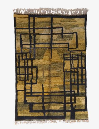Moroccan Luxury Mrirt Wool Rug – Handwoven 10.3 x 6.7 ft - Surcoma