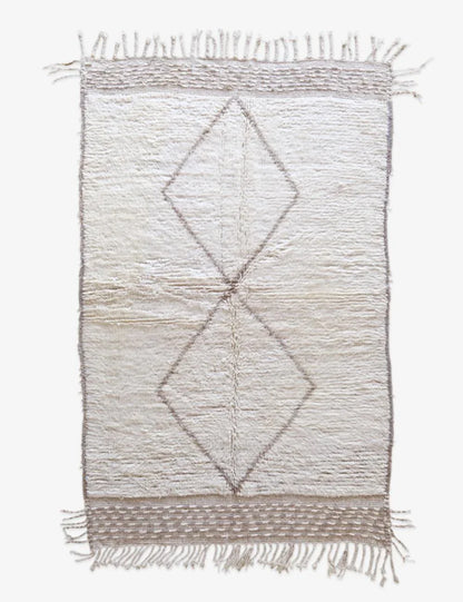 Moroccan Beni Ourain Rug 7.8 x 4.7 ft / 238 x 146 cm - Surcoma