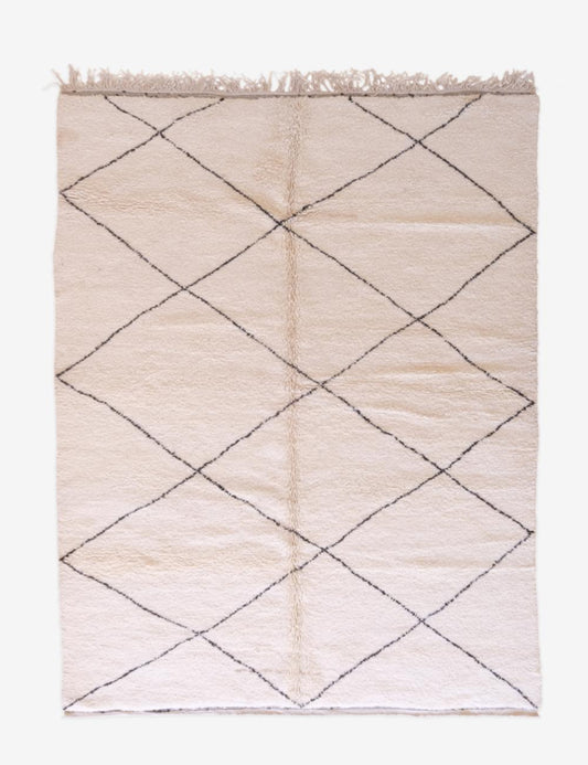 Custom White Diamond Moroccan Rug - Beni Ourain 12