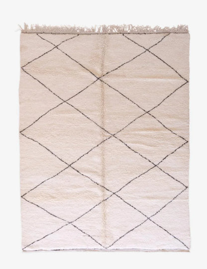 Mid-Century Modern Beni Ourain Rug 11.9 x 8.2 ft / 363 x 250 cm - Surcoma