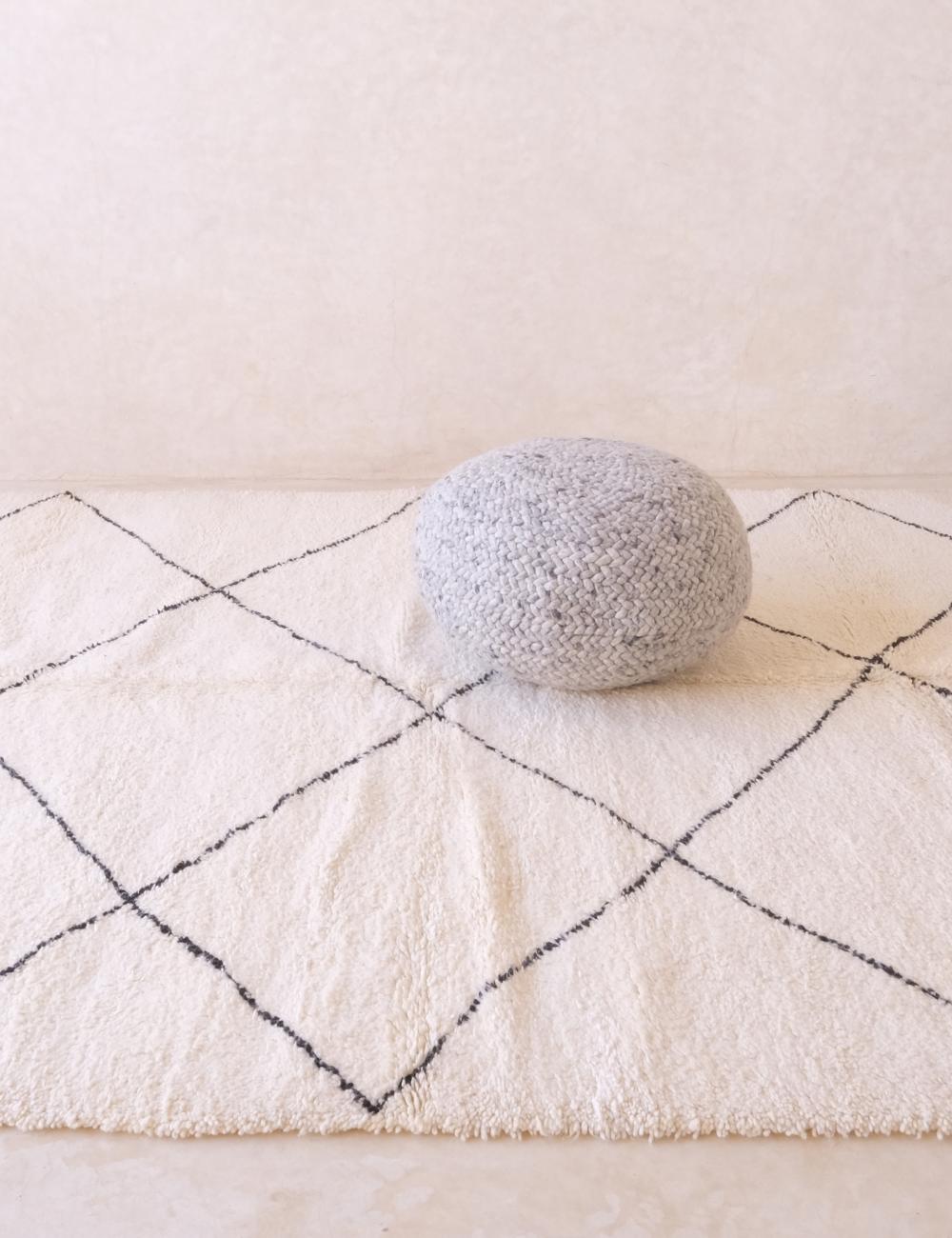 Custom White Diamond Moroccan Rug - Beni Ourain 12