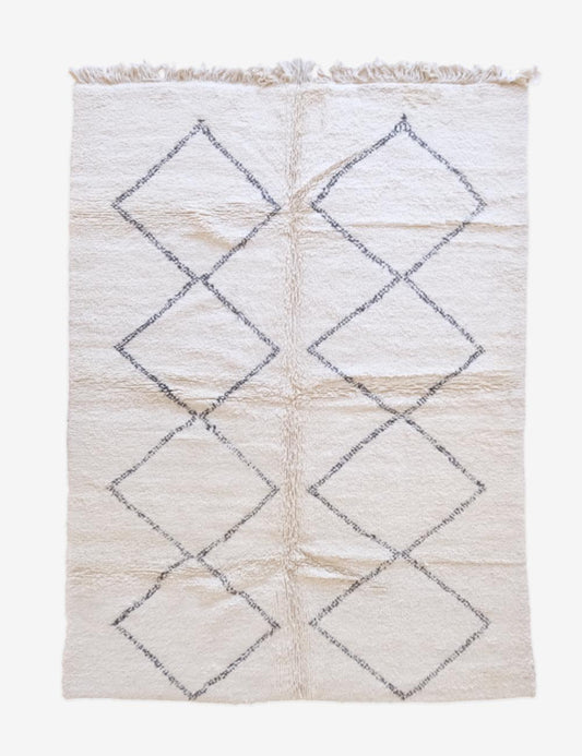 Moroccan Beni Ourain Wool Rug 9.3 x 6.7 ft / 283 x 207 cm