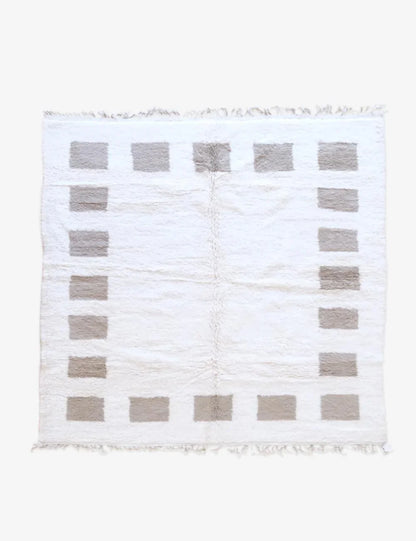 Moroccan Beni Ourain Wool Rug 9.5 x 9.1 ft / 290 x 278 cm - Surcoma