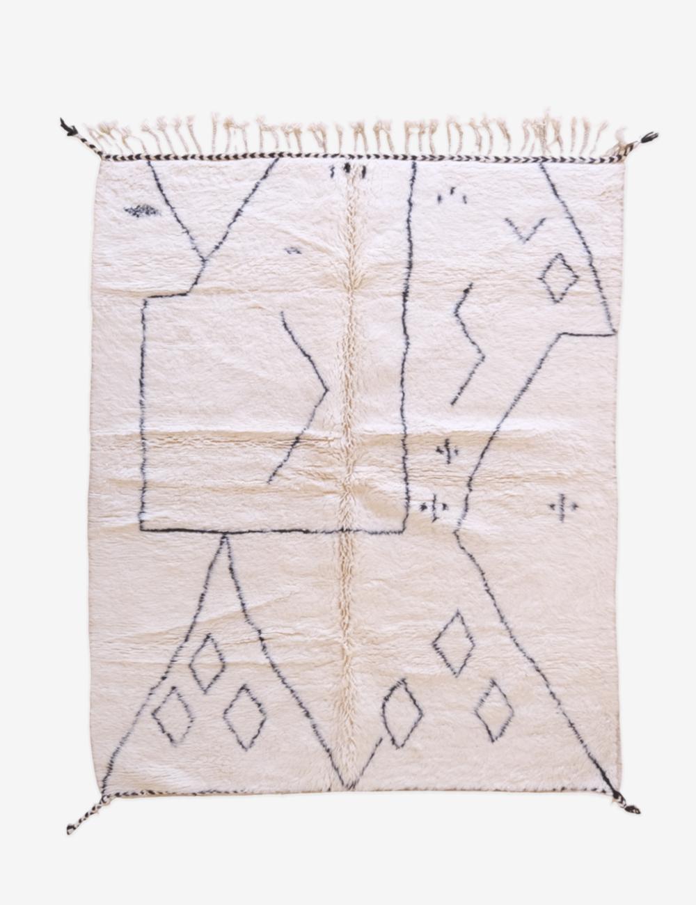 Custom White Artisan Moroccan Rug - Beni Ourain 13
