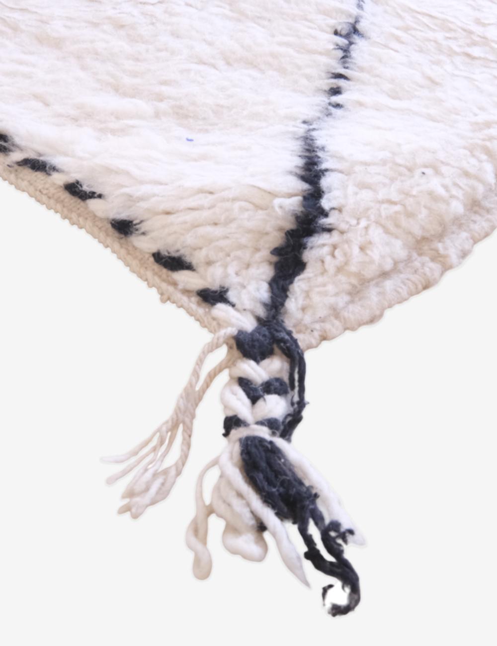 Custom White Artisan Moroccan Rug - Beni Ourain 13