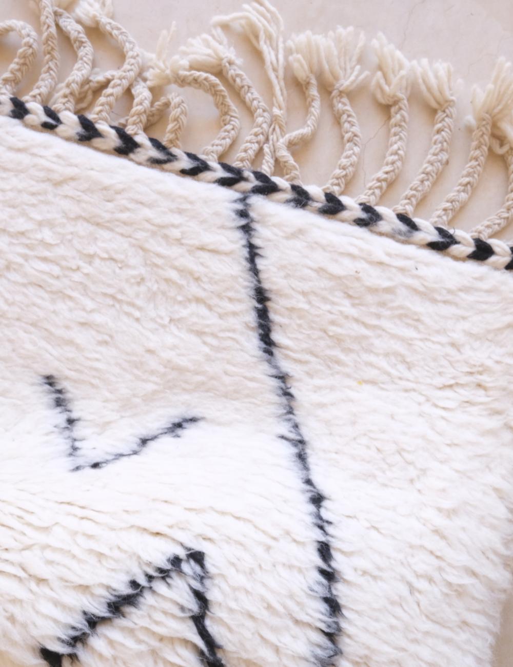 Custom White Artisan Moroccan Rug - Beni Ourain 13