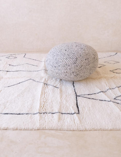 Custom White Artisan Moroccan Rug - Beni Ourain 13