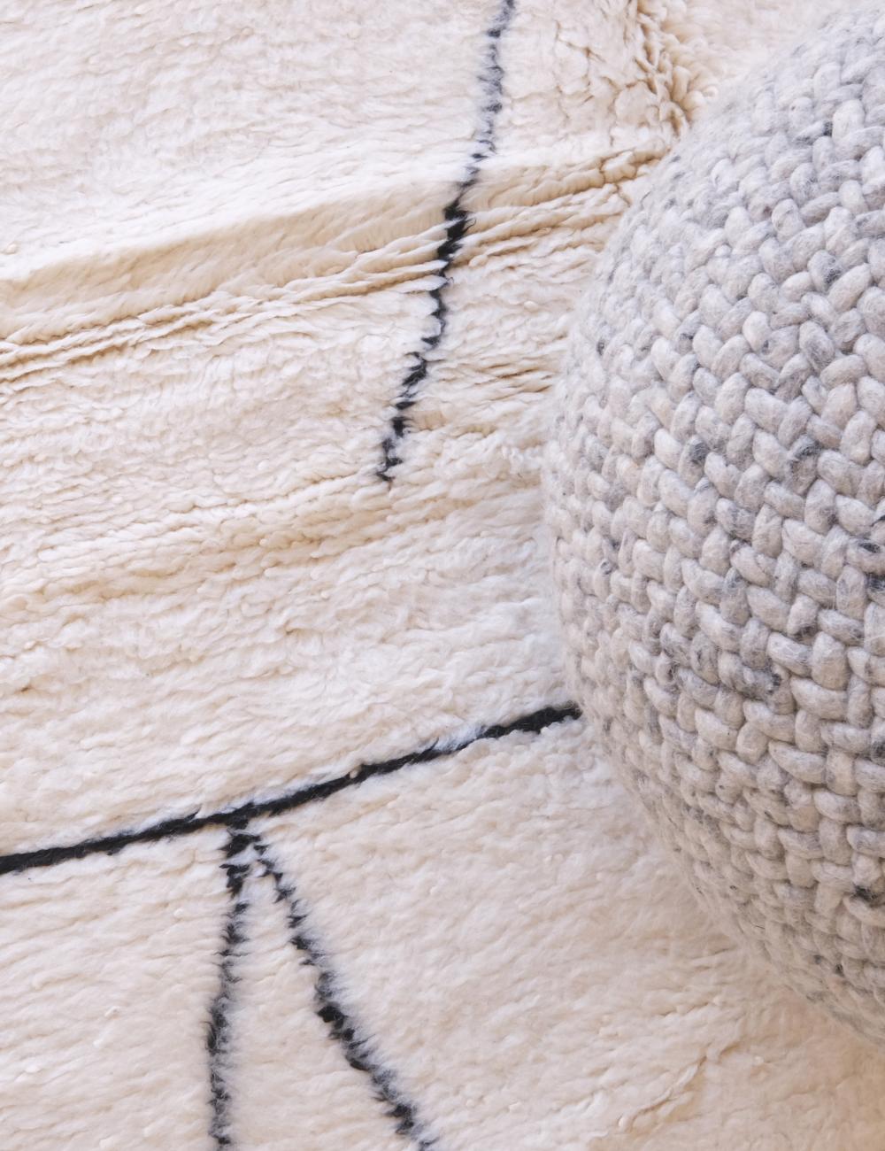 Custom White Artisan Moroccan Rug - Beni Ourain 13