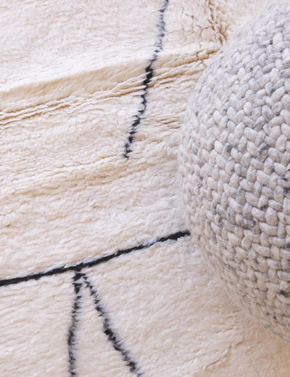 Custom White Artisan Moroccan Rug - Beni Ourain 13