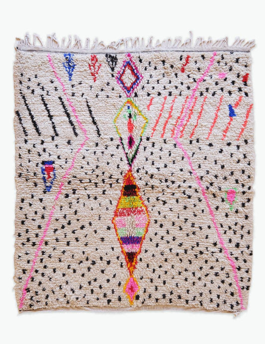 Moroccan Berber Neon Design Rug 6.8 x 6 ft / 207 x 185 cm