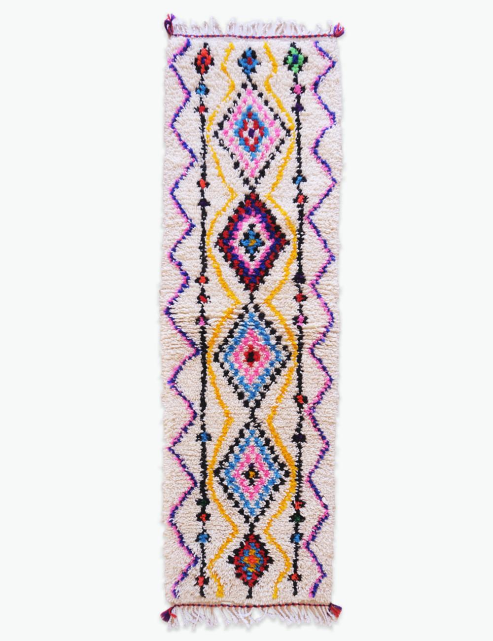 Berber Neon Design Rug 7.2 x 2.1 ft / 219 x 64 cm