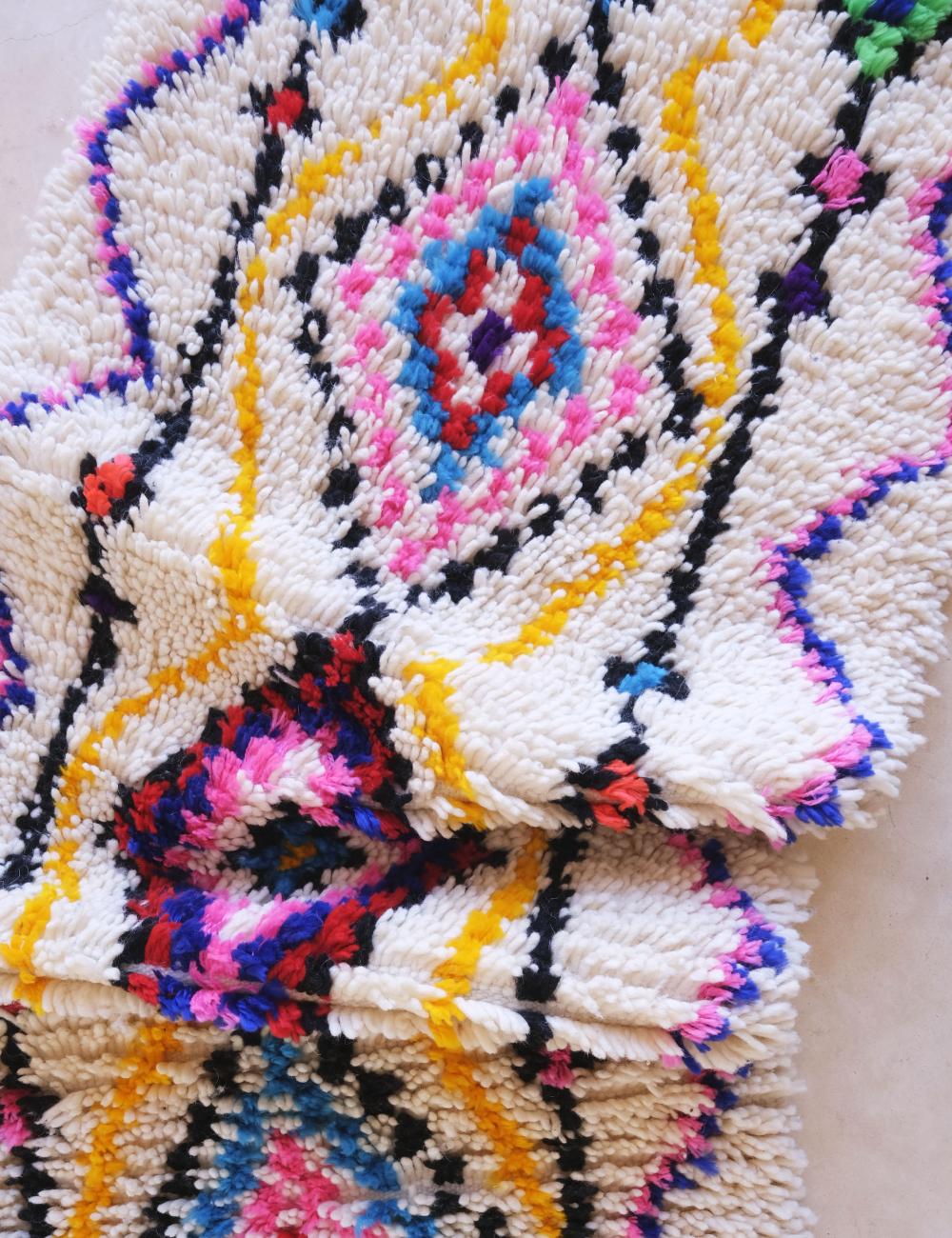 Berber Neon Design Rug 7.2 x 2.1 ft / 219 x 64 cm