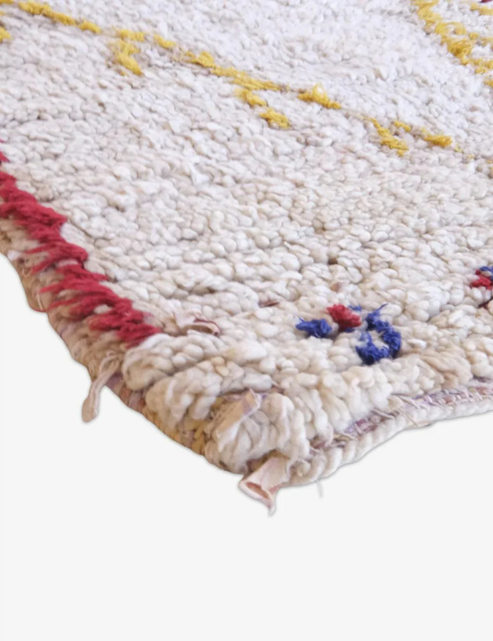 Moroccan Berber Rug with Colorful Abstract and Striped Patterns 6.3 x 2.2 ft / 192 x 68 cm
