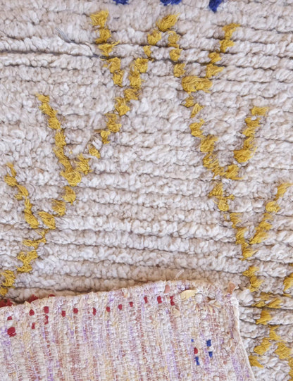 Moroccan Berber Rug with Colorful Abstract and Striped Patterns 6.3 x 2.2 ft / 192 x 68 cm - Surcoma