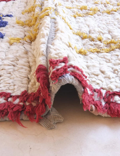 Moroccan Berber Rug with Colorful Abstract and Striped Patterns 6.3 x 2.2 ft / 192 x 68 cm - Surcoma