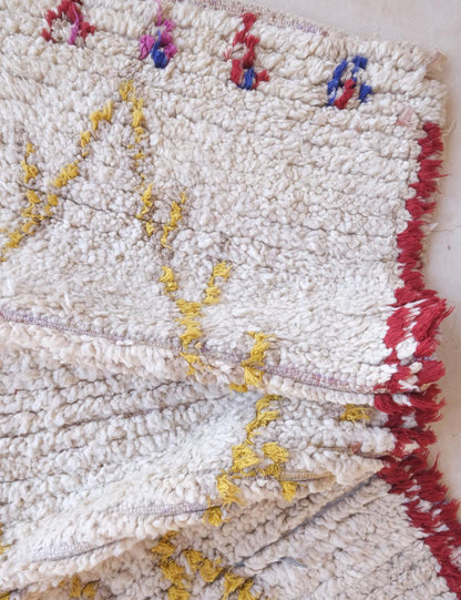 Moroccan Berber Rug with Colorful Abstract and Striped Patterns 6.3 x 2.2 ft / 192 x 68 cm - Surcoma
