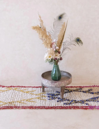 Moroccan Berber Rug with Colorful Abstract and Striped Patterns 6.3 x 2.2 ft / 192 x 68 cm - Surcoma