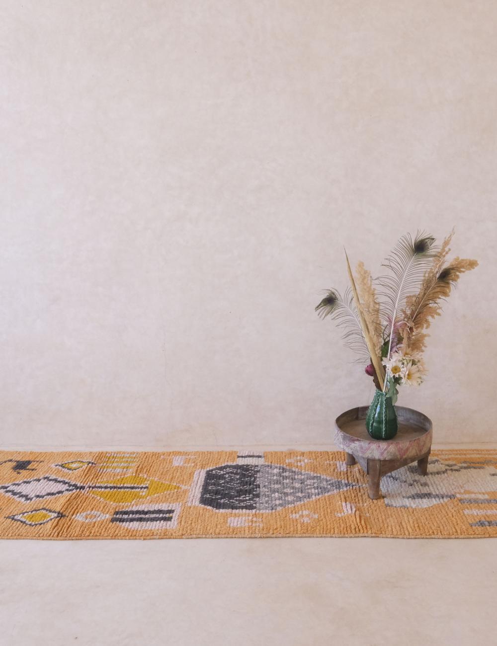 Moroccan Berber Runner Rug 12.5 x 2.4 ft / 382 x 74 cm