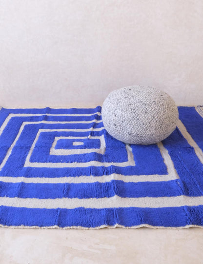 Moroccan Blue Custom Berber Rug - Forma 49