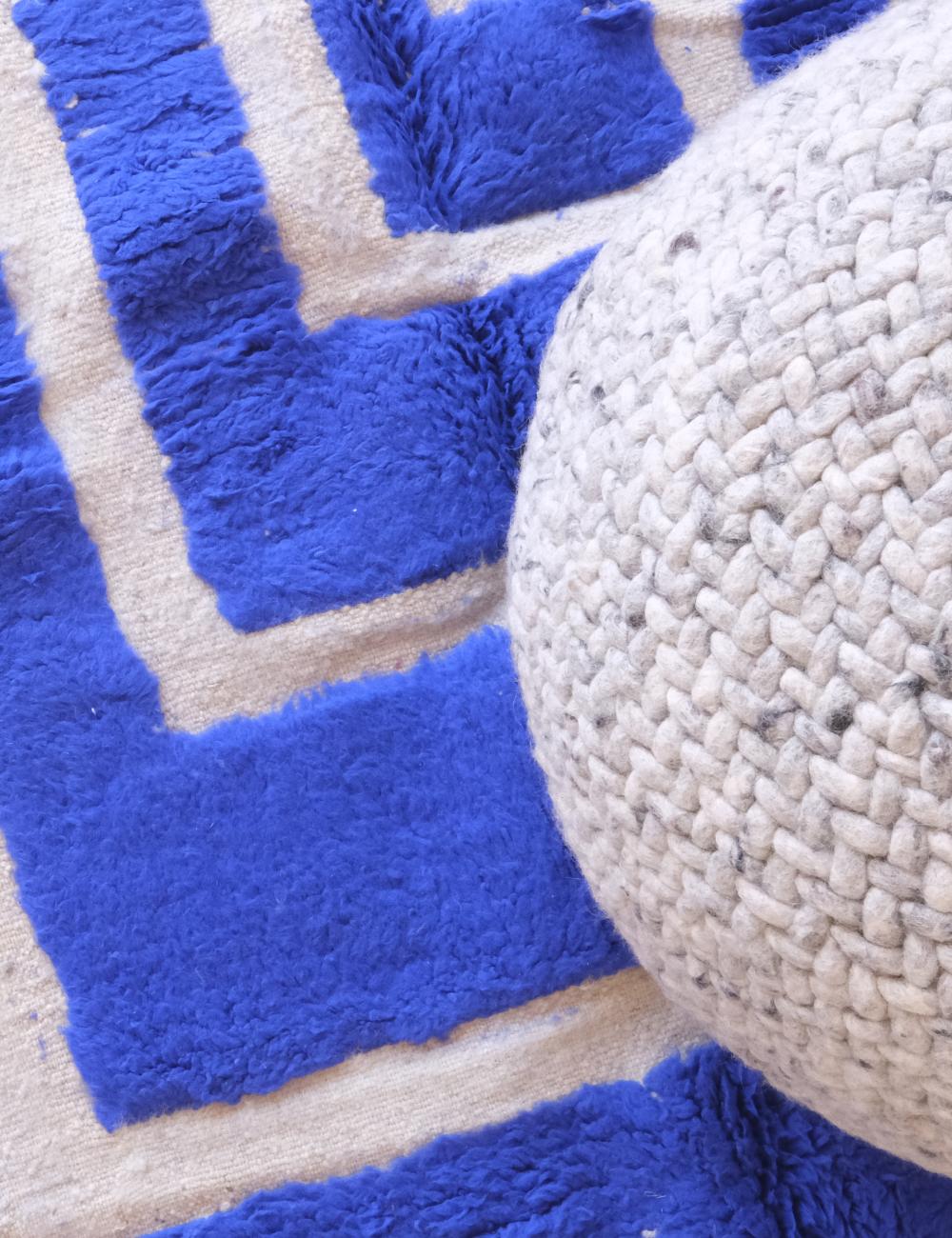 Moroccan Blue Custom Berber Rug - Forma 49