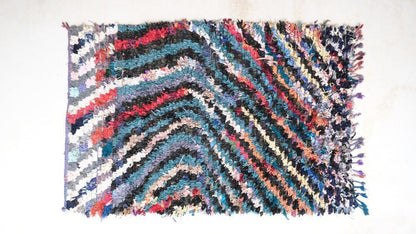 Moroccan Boucherouite Rug 7.7 x 5.1 ft / 234 x 158 cm - Surcoma