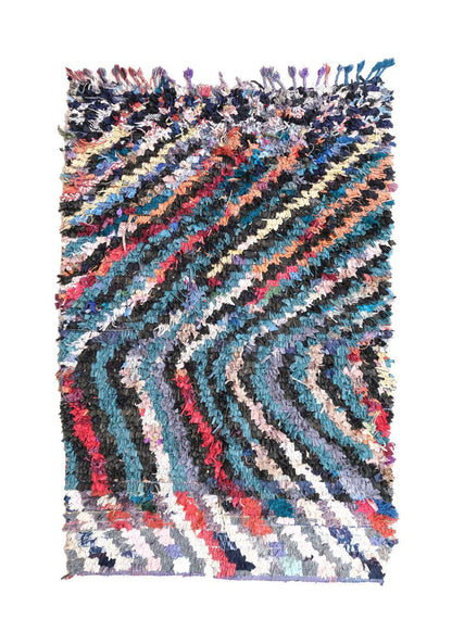 Moroccan Boucherouite Rug 7.7 x 5.1 ft / 234 x 158 cm - Surcoma