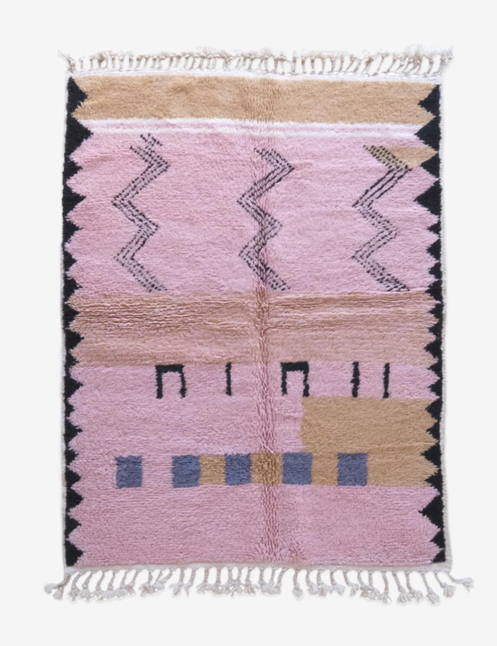 Custom Soft Pink Moroccan Rug - Echoes Of Love 24