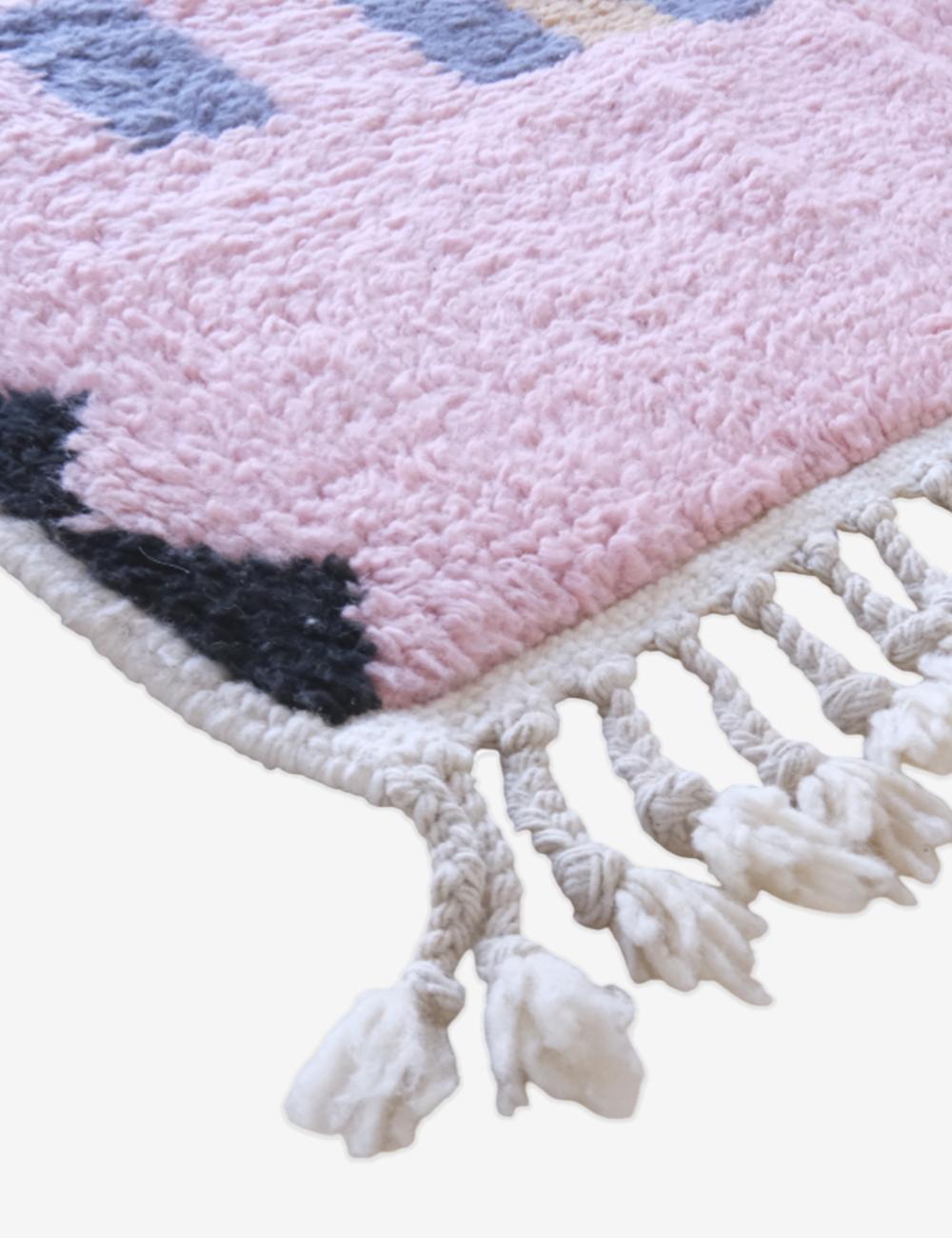 Custom Soft Pink Moroccan Rug - Echoes Of Love 24