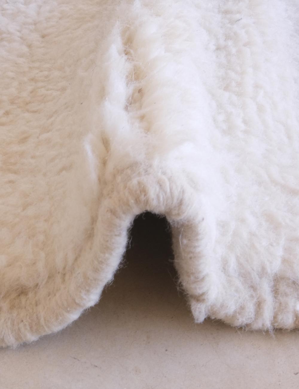 Moroccan Black and White Wool Rug 8.3 x 6.1 ft / 253 x 187 cm