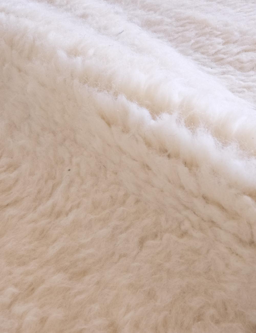 Moroccan Black and White Wool Rug 8.3 x 6.1 ft / 253 x 187 cm