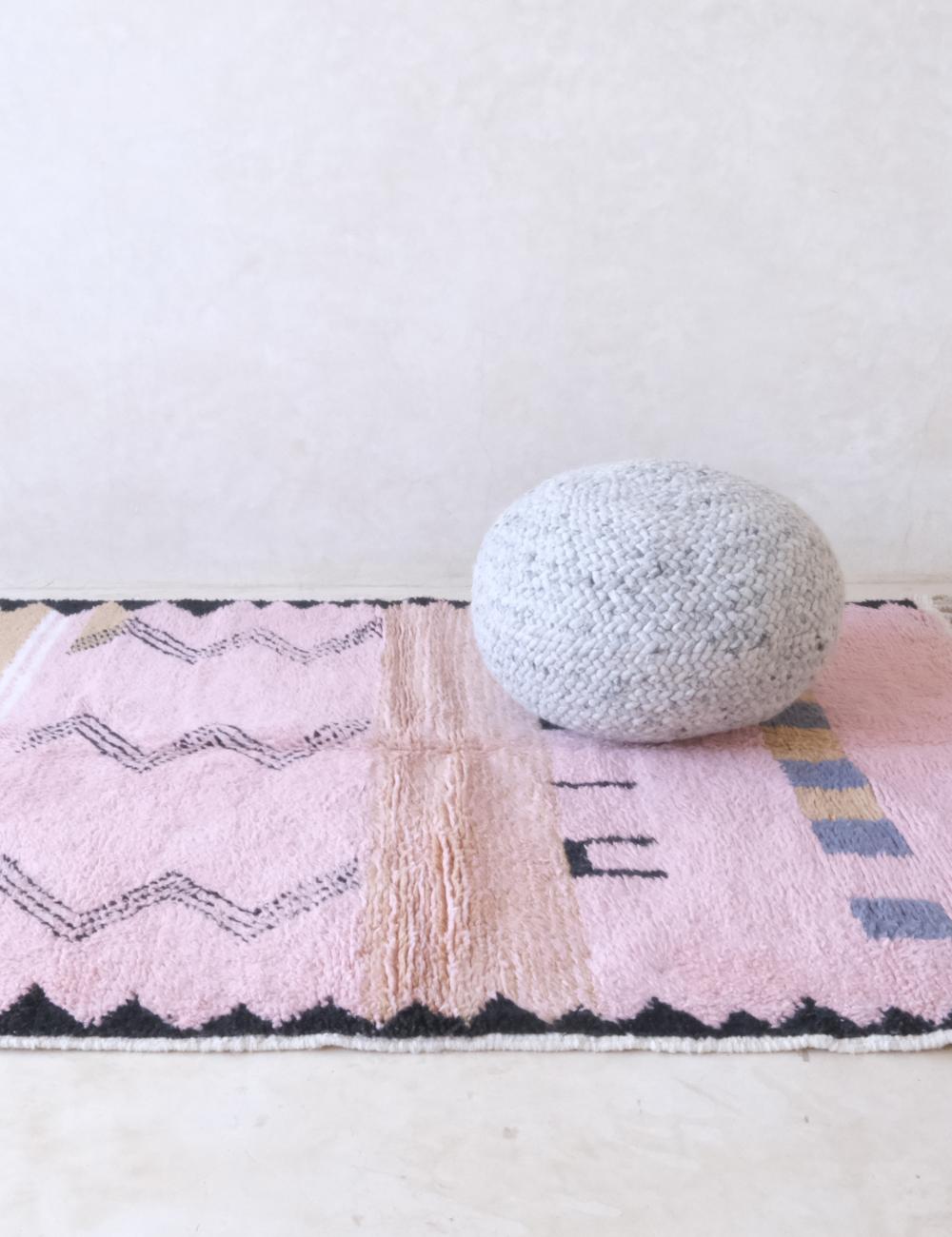 Custom Soft Pink Moroccan Rug - Echoes Of Love 24