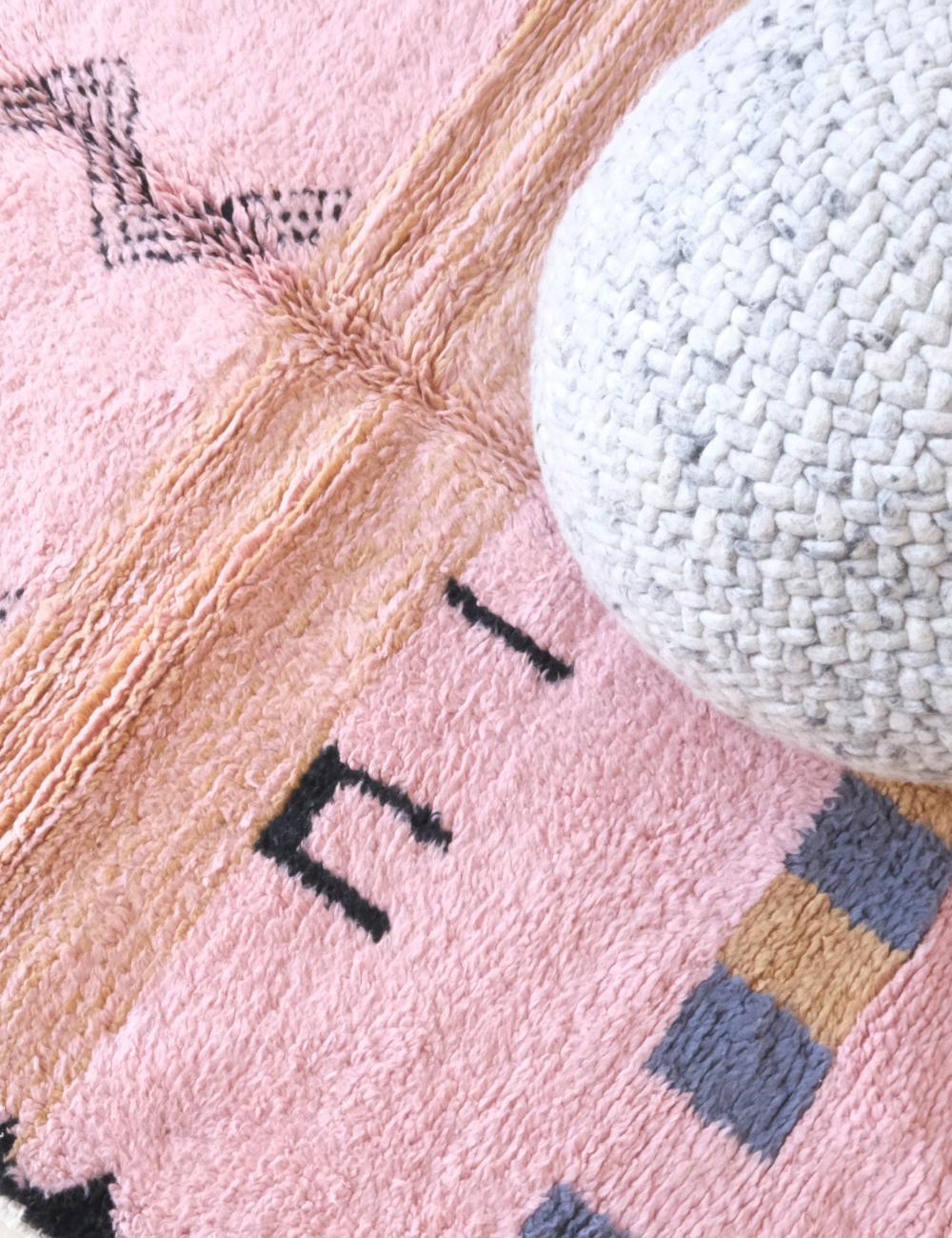 Custom Soft Pink Moroccan Rug - Echoes Of Love 24