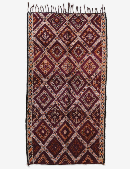 Moroccan Burgundy Wool Rug 12.2 x 6.5 ft / 372 x 198 cm