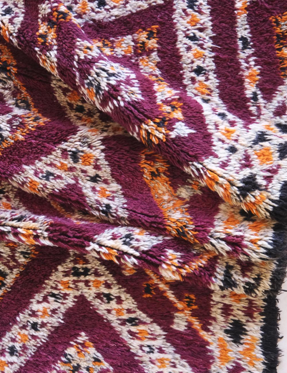 Moroccan Burgundy Wool Rug 12.2 x 6.5 ft / 372 x 198 cm