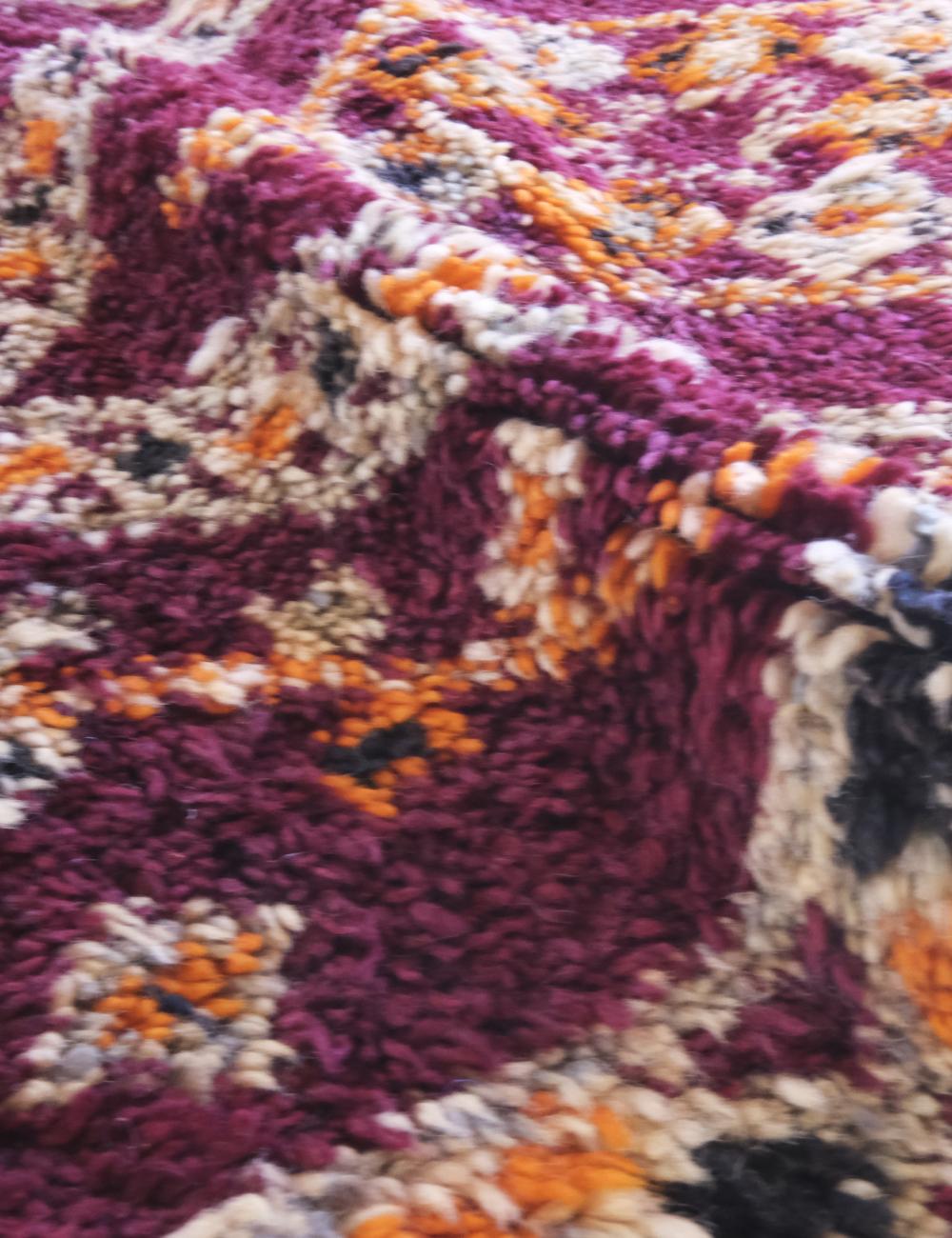 Moroccan Burgundy Wool Rug 12.2 x 6.5 ft / 372 x 198 cm