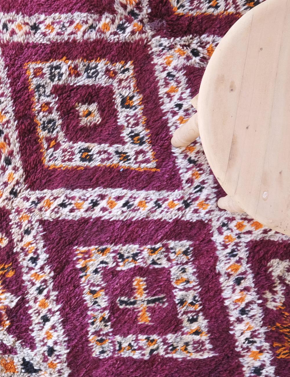 Moroccan Burgundy Wool Rug 12.2 x 6.5 ft / 372 x 198 cm