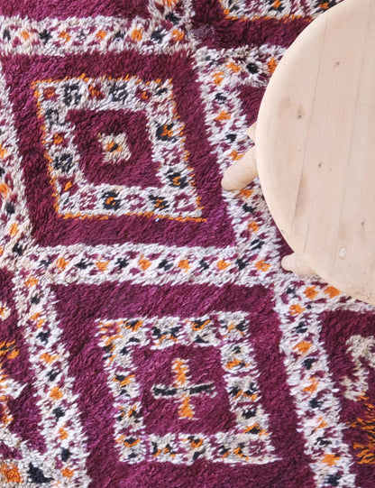 Moroccan Burgundy Wool Rug 12.2 x 6.5 ft / 372 x 198 cm