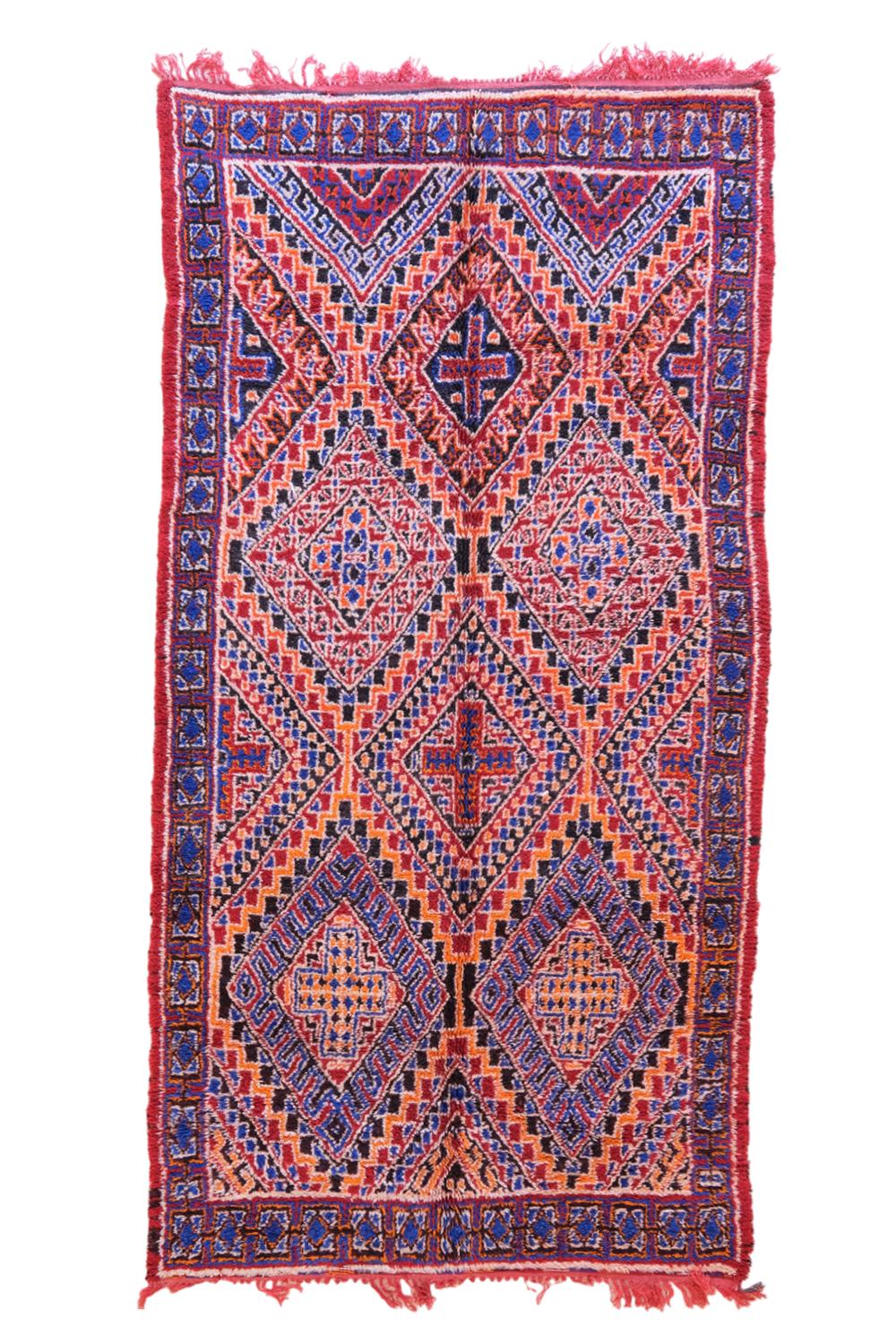 Moroccan Collectible Beni M'Guild Rug 11.9 x 5.9 ft / 364 x 180 cm