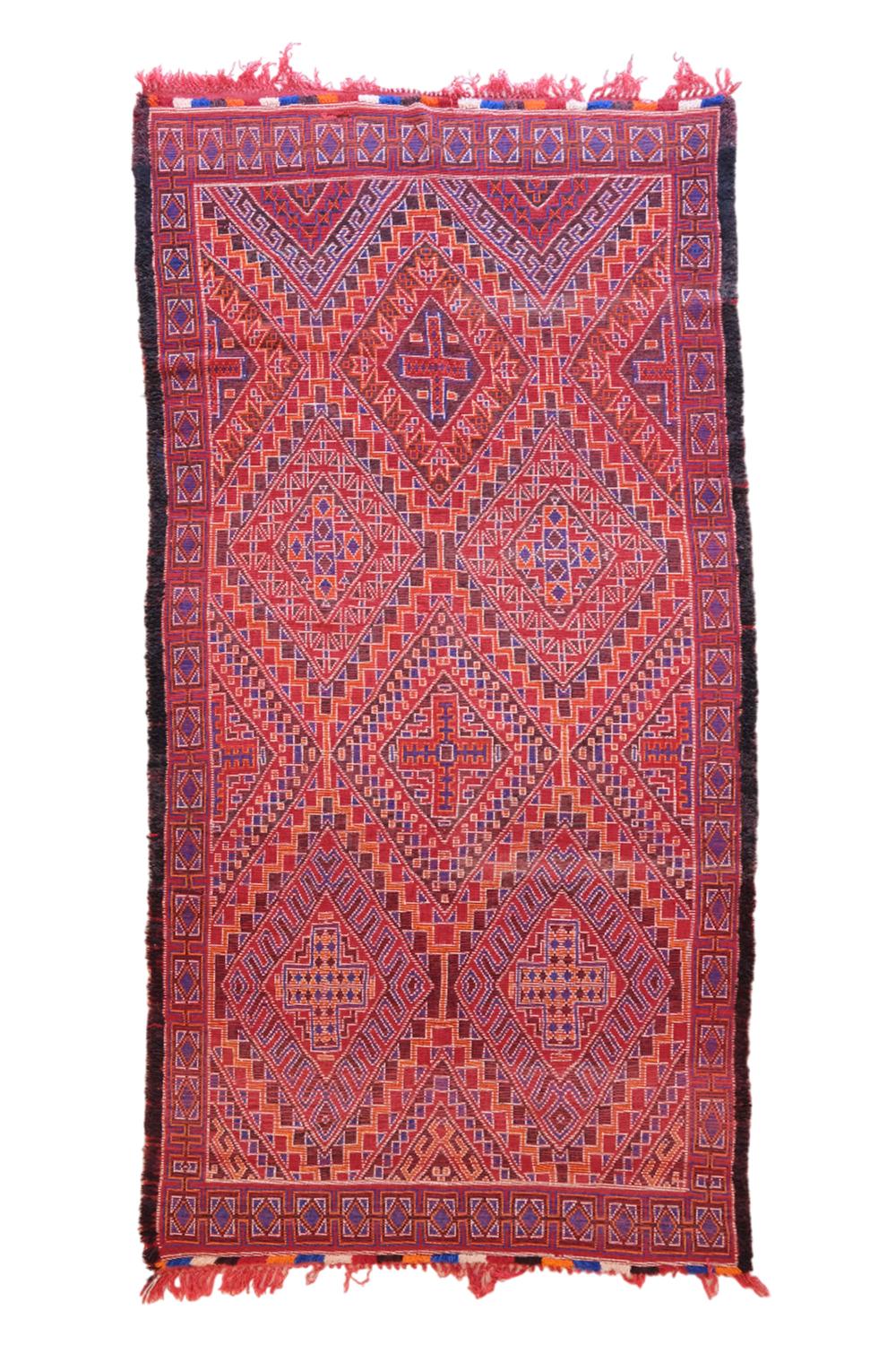 Moroccan Collectible Beni M'Guild Rug 11.9 x 5.9 ft / 364 x 180 cm