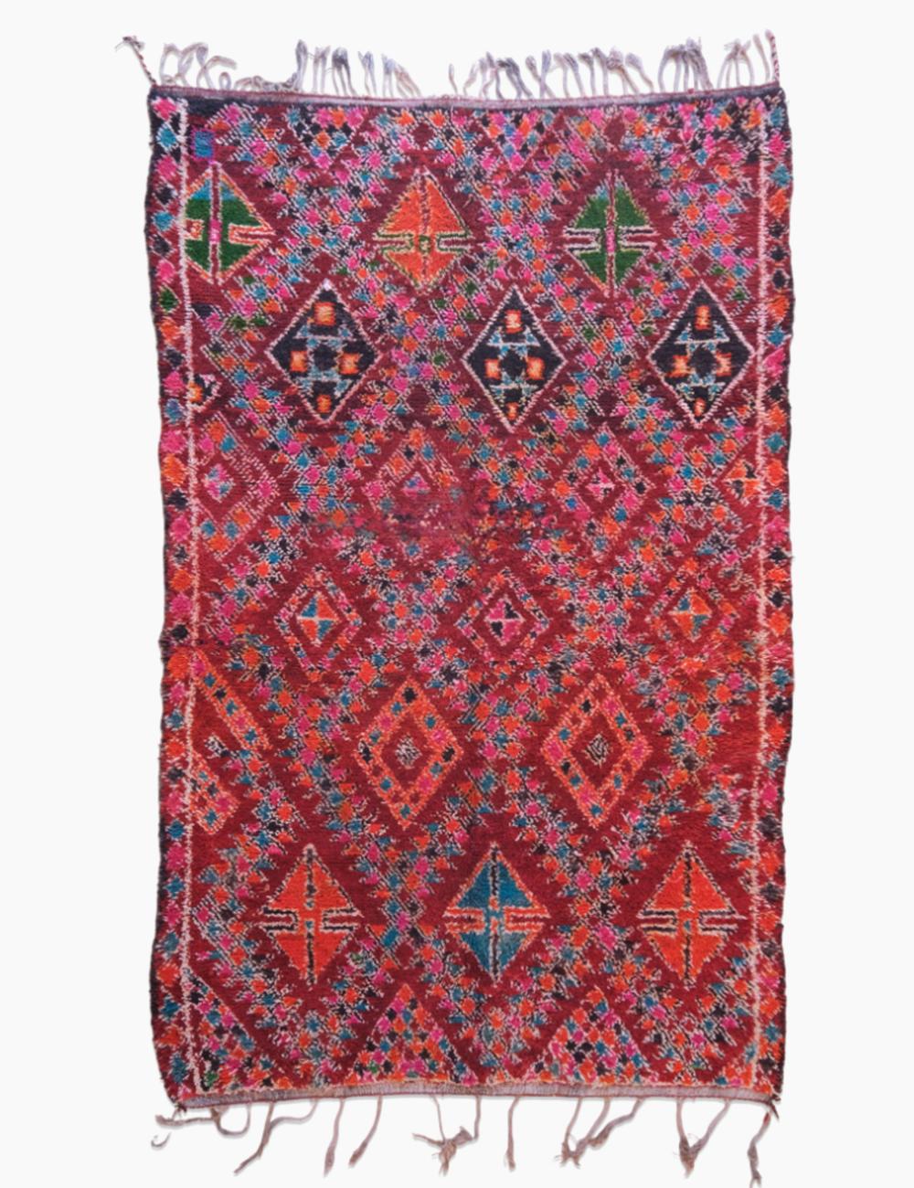 Red Colorful Wool Rug 11.2 x 6.7 ft / 340 x 205 cm