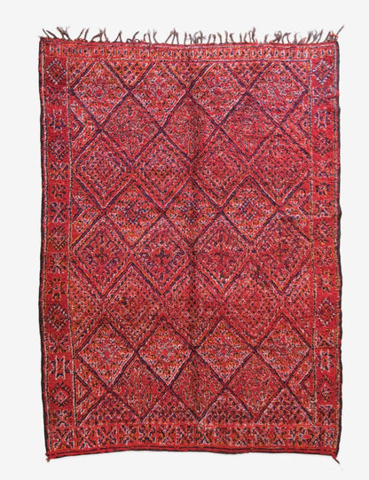 Moroccan Beni MGuild Red Rug 9.4 x 6.5 ft / 286 x 199 cm - Surcoma