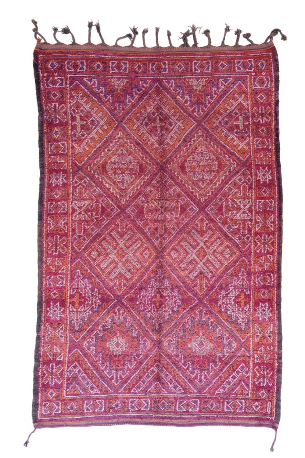 Moroccan Berry Pink Beni MGuild Rug 11.1 x 6.7 ft / 338 x 207 cm - Surcoma