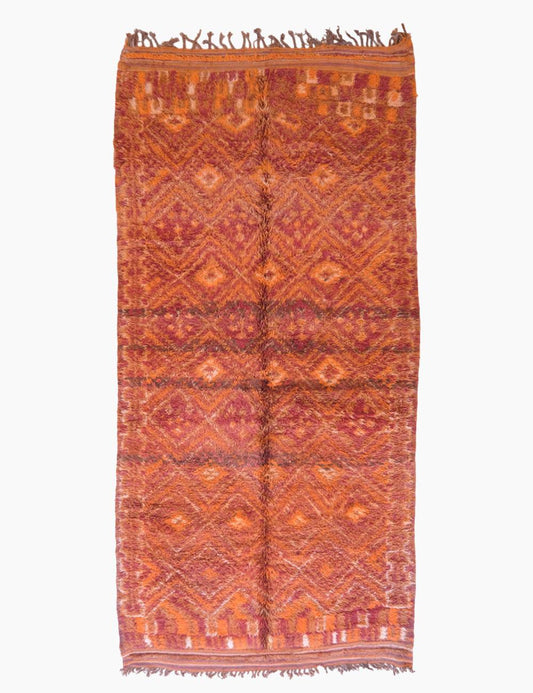 Moroccan Burnt Orange Rug 12.4 x 5.8 ft / 377 x 178 cm
