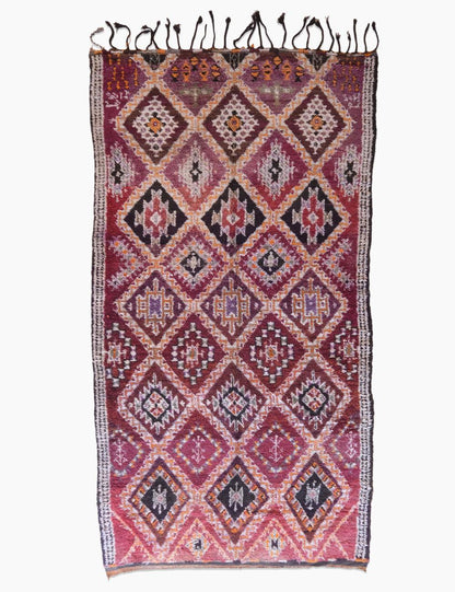 Vintage 1960s Moroccan Berber Rug 13.1 x 6.8 ft / 400 x 210 cm - Surcoma