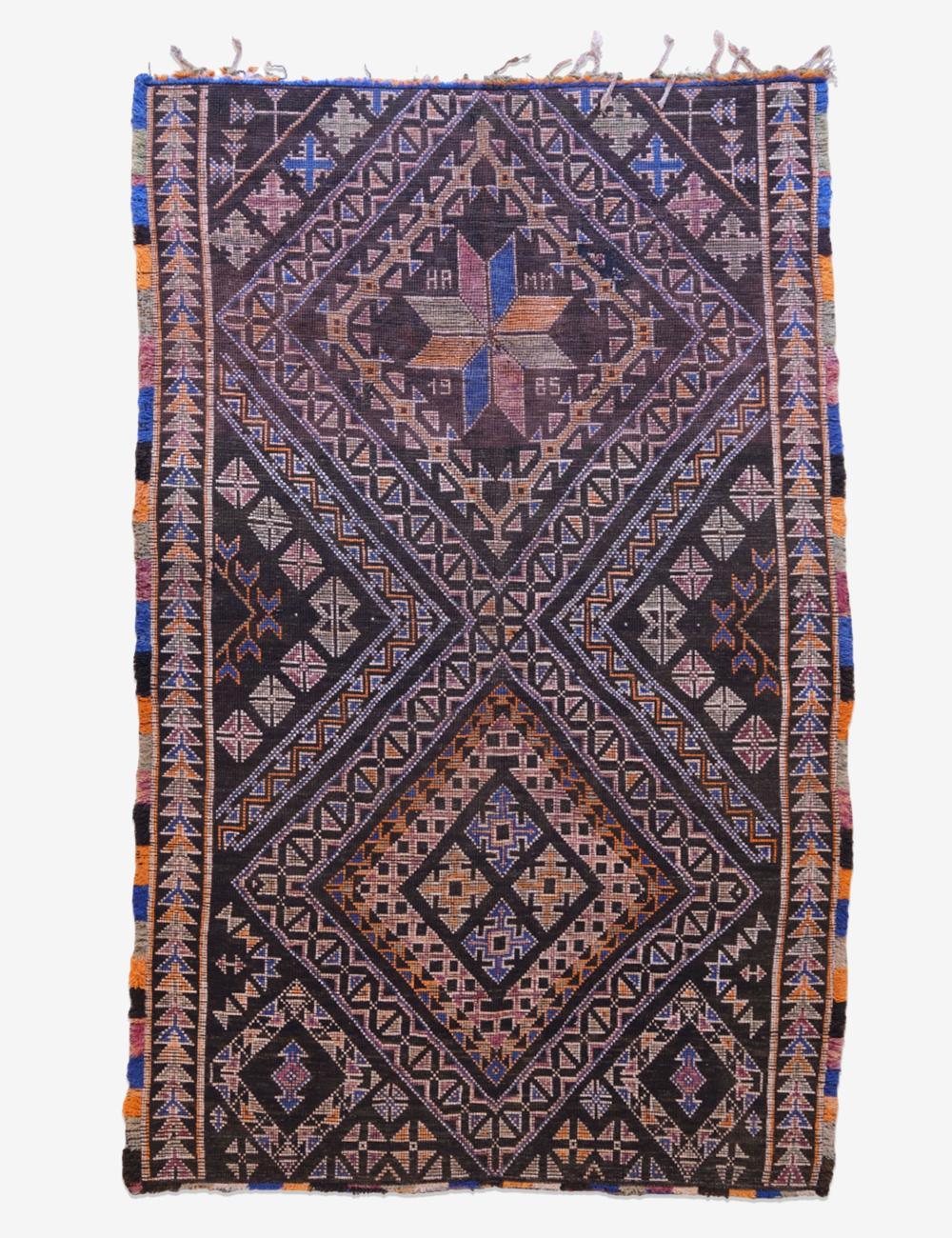 1980s Moroccan Beni MGuild Wool Rug 10.8 x 6.43 ft / 329 x 196 cm - Surcoma