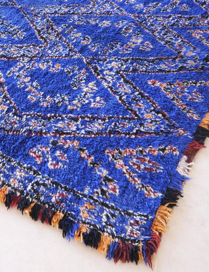 Moroccan Collector Cobalt Blue Rug 13 x 6.8 ft / 397 x 210 cm