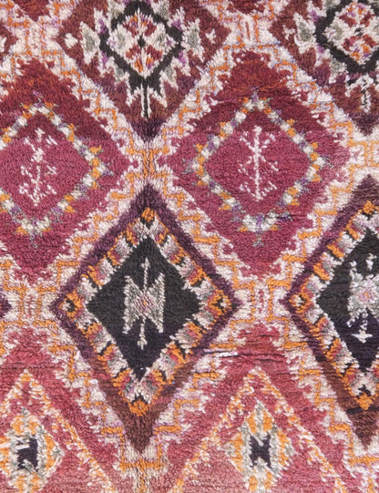 Vintage 1960s Moroccan Berber Rug 13.1 x 6.8 ft / 400 x 210 cm - Surcoma