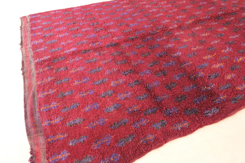 Moroccan Raspberry Tribal Wool Rug 11.4 x 7.3 ft / 347 x 223 cm