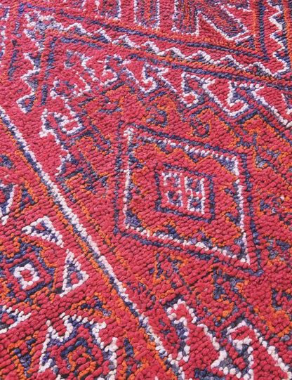 Red Moroccan Rug 10.6 x 5.9 ft / 322 x 180 cm - Surcoma